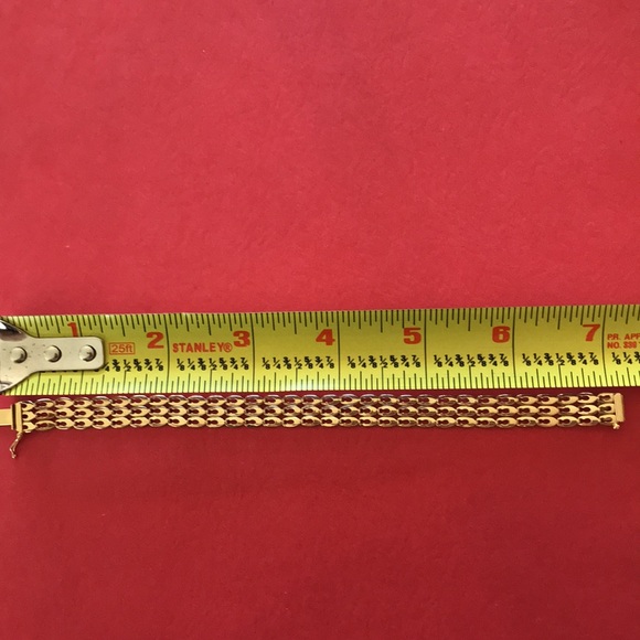 14K gold 7” panther link bracelet - Picture 2 of 7